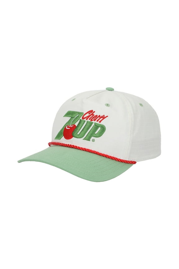 7UP Cherry 7UP Logo White & Green Retro Grandpa Rope Hat