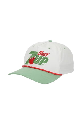 7UP Cherry 7UP Logo White & Green Retro Grandpa Rope Hat