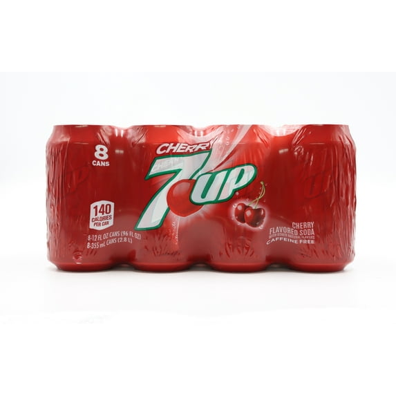 7UP Cherry, Soda Pop, 12 fl oz, 8 Pk, Allergen Not Contained