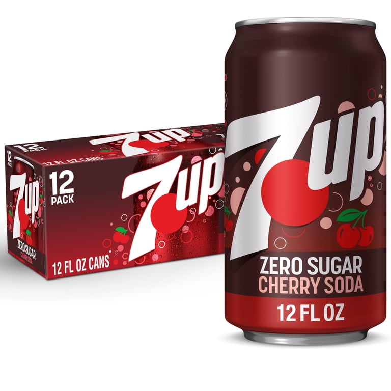 ストロベリーシュガー 7UP, Cherry Zero Sugar Soda, 12 fl oz cans, 12 pack - Walmart.com