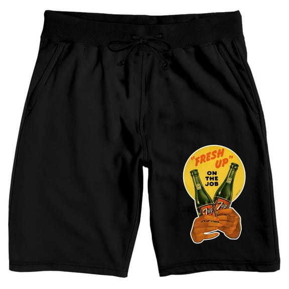 7UP Fresh Up On The Job Men's Black Sleep Pajama Shorts-XXL