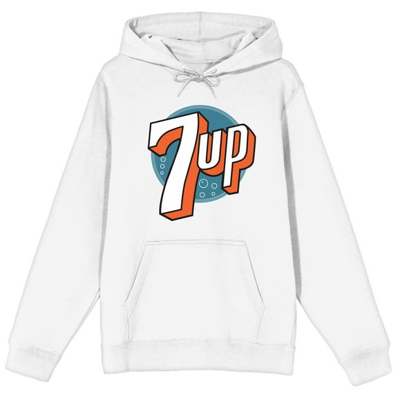 7UP Historic Logo Long Sleeve White Adult Sweatshirt-Small
