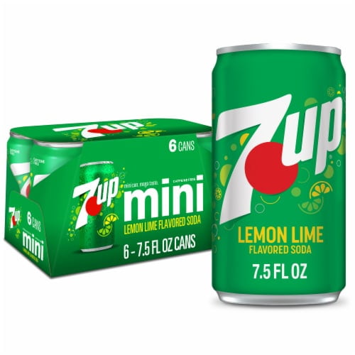 7UP Lemon Lime Caffeine-Free Soda Mini Cans 6 pk / 7.5 fl oz - Pack of 2