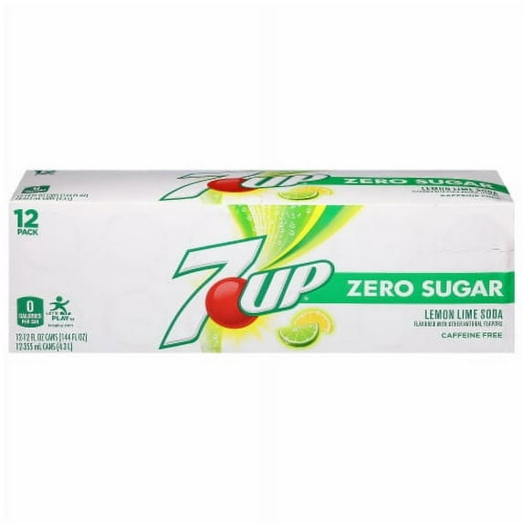 7UP Lemon Lime Zero Sugar Soda Cans - 12 fl oz - 12 pk