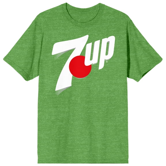 7UP Logo Adult Kelly Green Heather Crew Neck Short Sleeve T-shirt-XXL