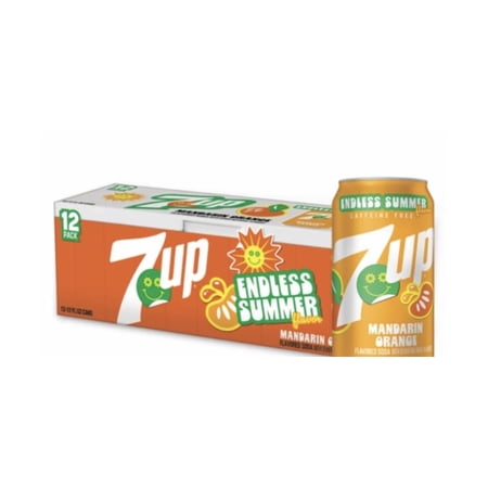 7UP Mandarin Orange Endless Summer Limited Edition Soda Cans, 12 fl oz. cans