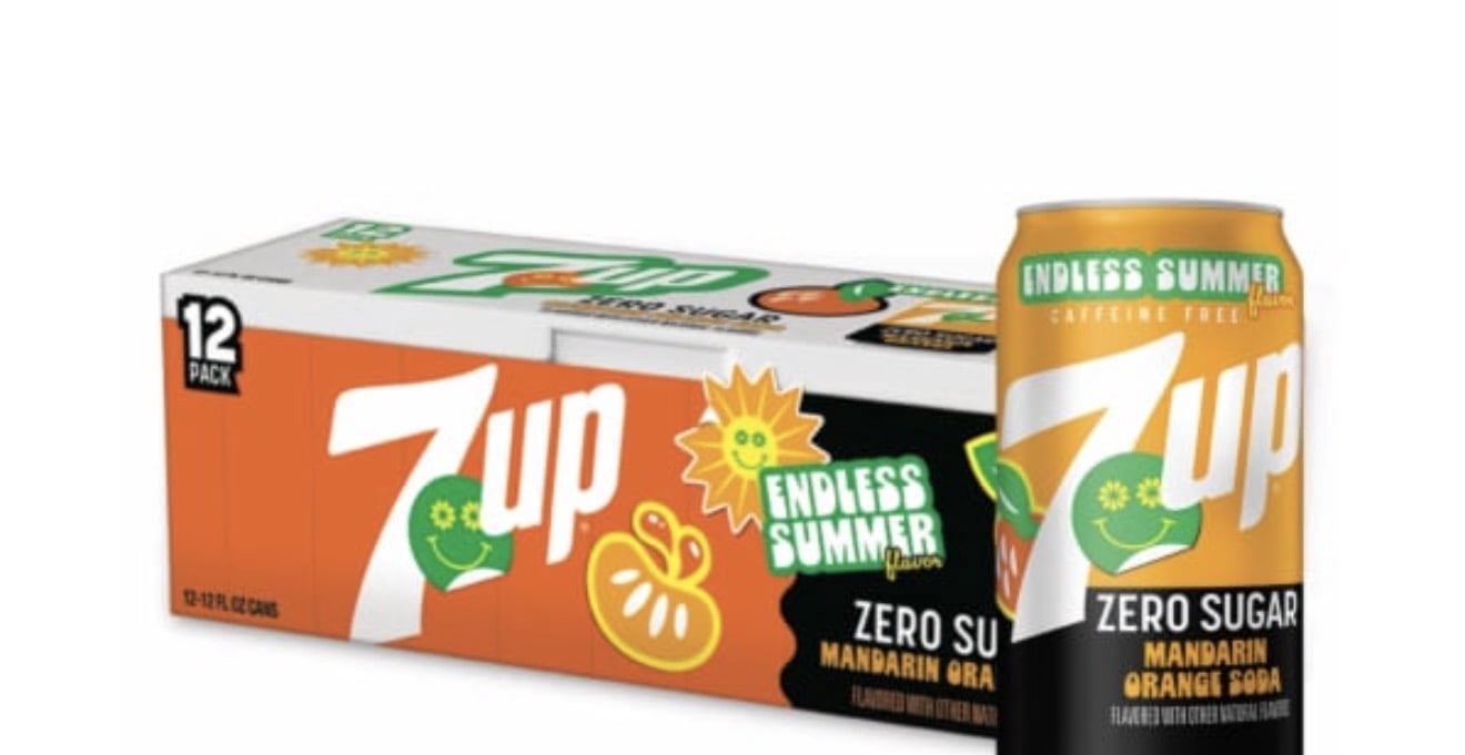 7UP Mandarin Orange Zero Sugar Endless Summer Limited Edition Soda