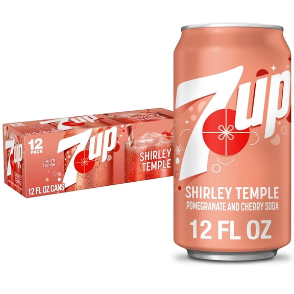 7UP Shirley Temple Flavored Soda 12 pk 12 oz Cans.
