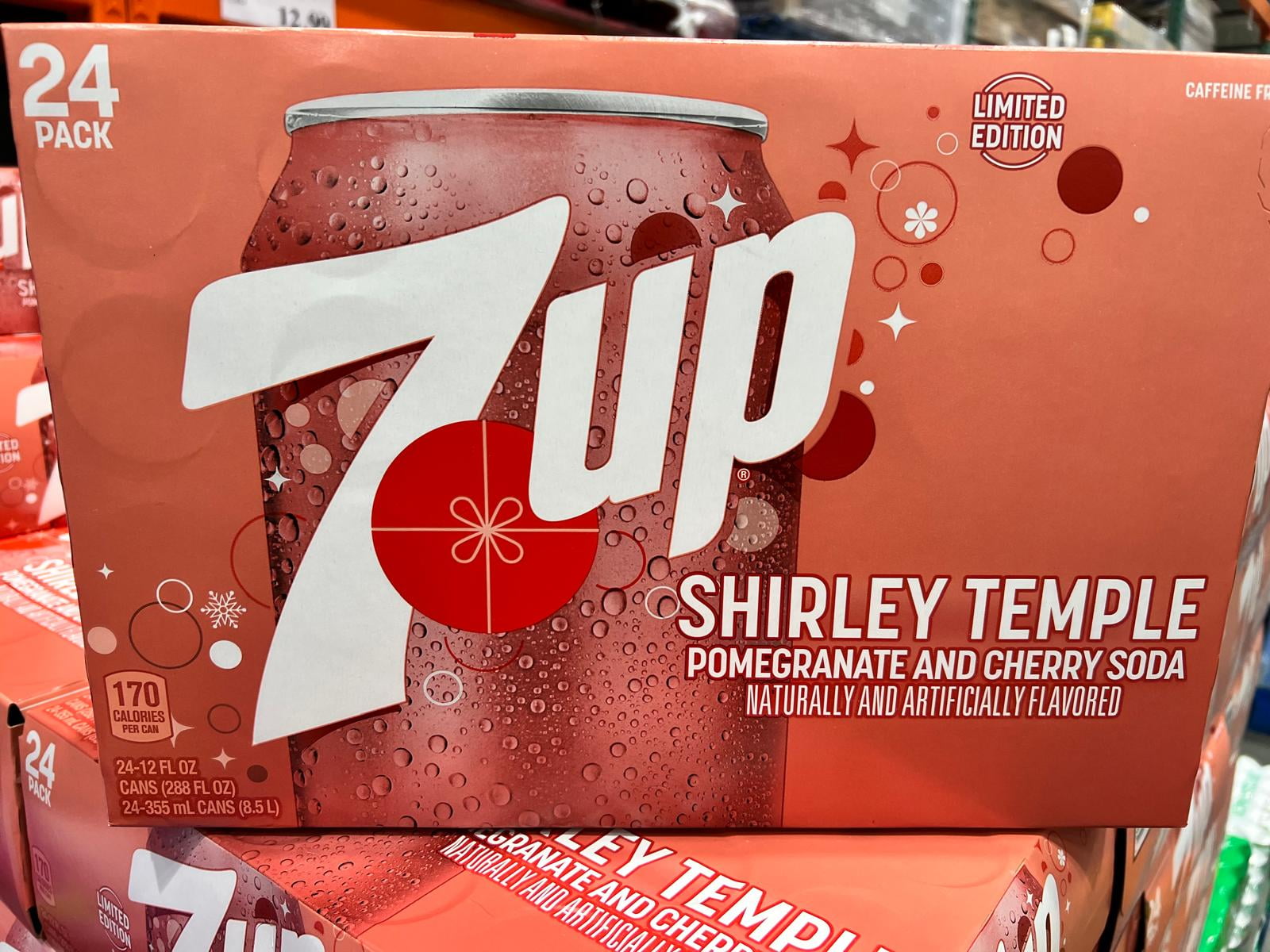 7UP Shirley Temple – Pomegranate and Cherry Soda (24 Pack, 12 fl