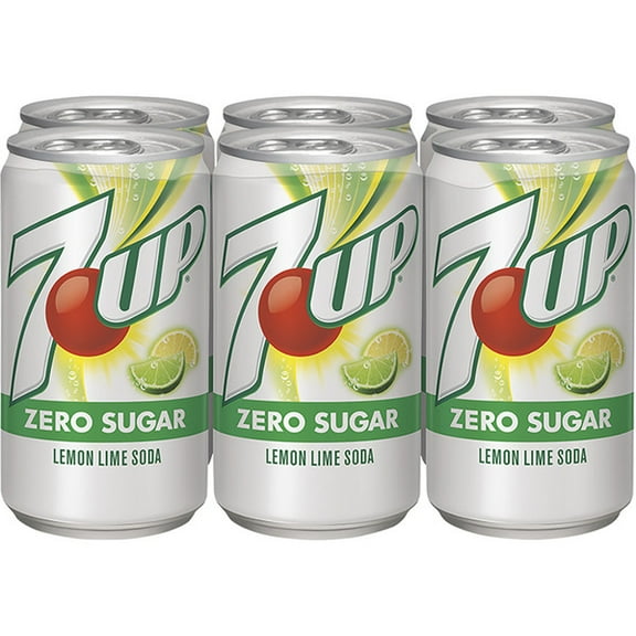 7UP Soda, Zero Sugar, Lemon Lime 7.5 fl oz 6 x 7.5 fl oz(pack of 2)