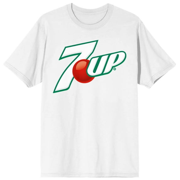 7UP Soft Drink Logo Men's White T-shirt-Large