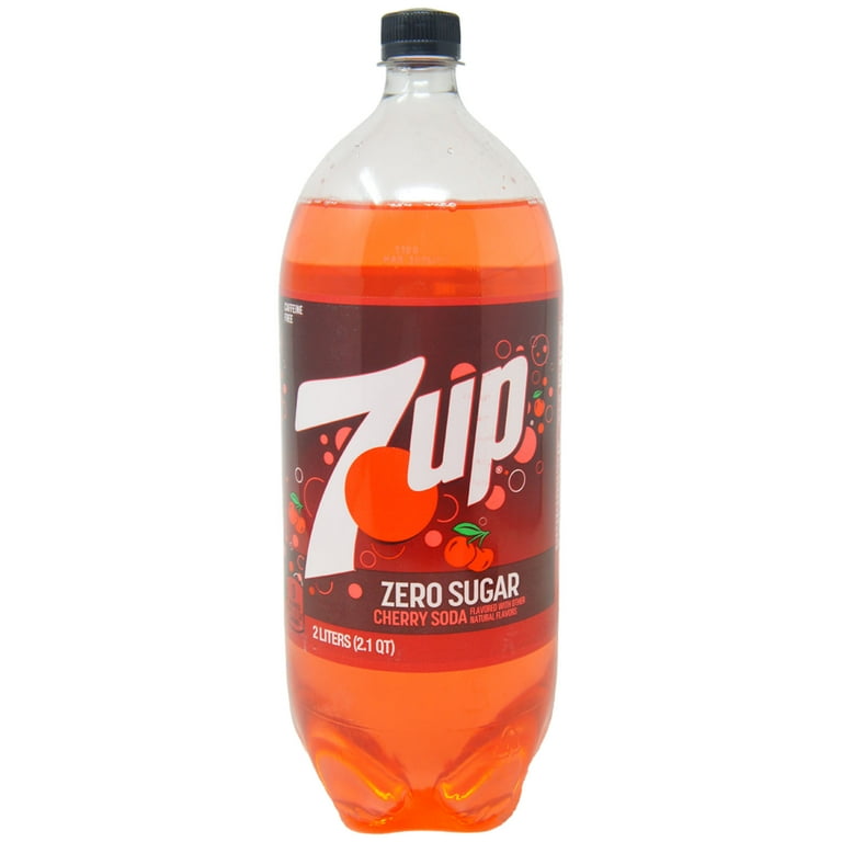 7UP Zero Sugar Cherry Soda Pop Caffeine Free, 2 L, Bottle (2.1 QT