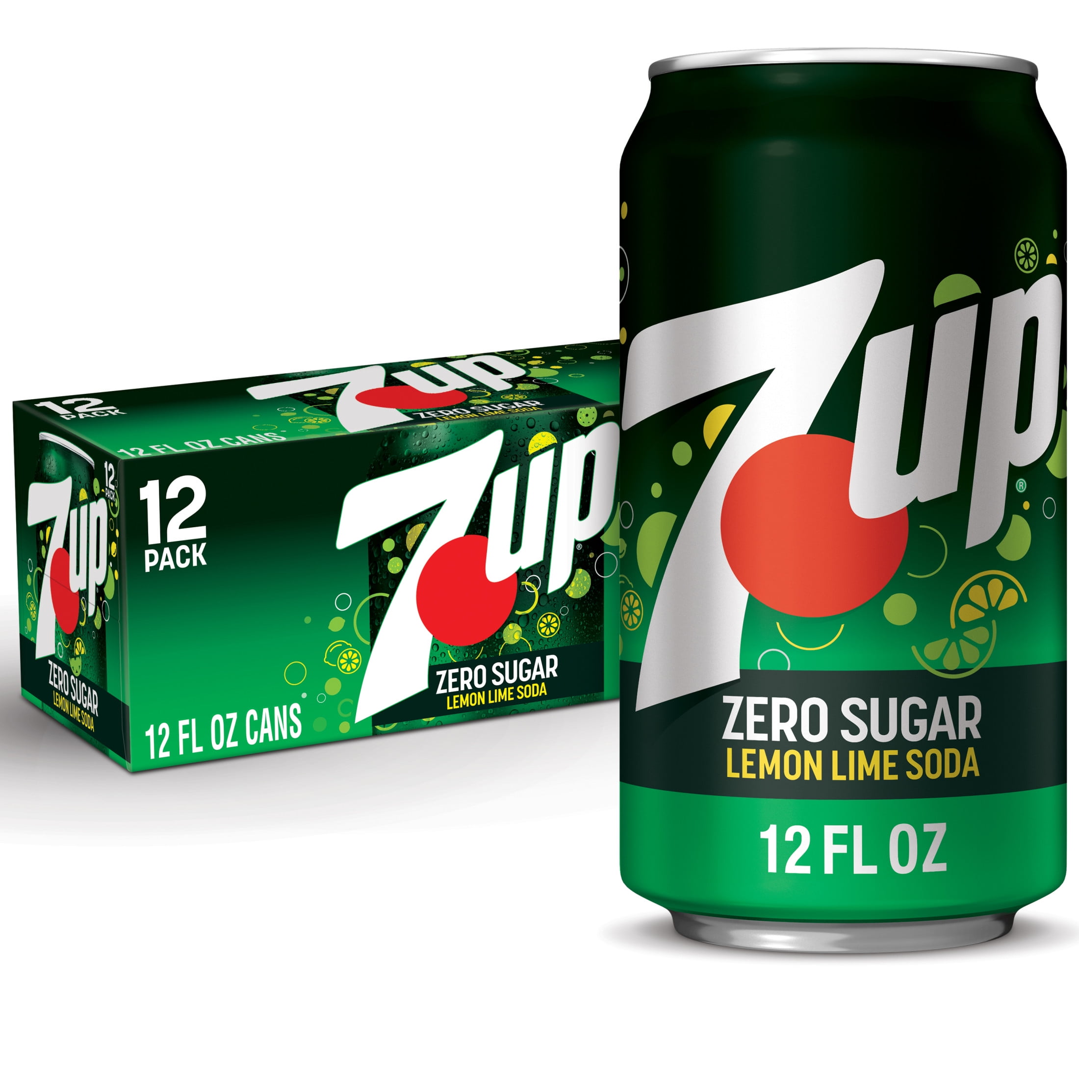 7UP Caffeine Free Zero Sugar Lemon Lime Soda Pop, 12 fl oz, 12 Pack Cans