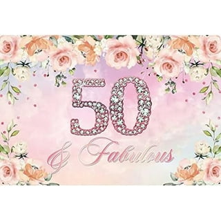Sensfun Rose Gold Happy 50th Birthday Backdrop for Women Glitter Diamonds  Balloons High Heels Birthday Photography Background Fifty Years Old Age