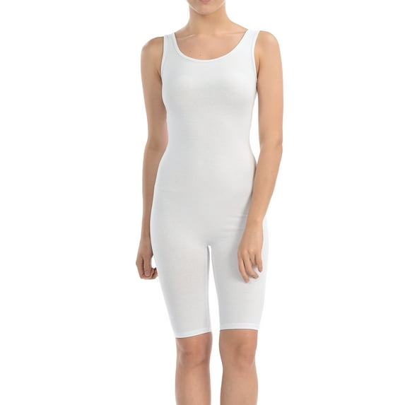 7Wins Catsuit Cotton Tank Bermuda Short Yoga Bodysuit Romper - Made in USA