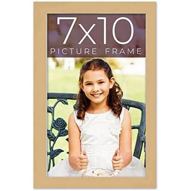 7X10 Frame Beige Real Wood Picture Frame Width 0.75 Inches Interior