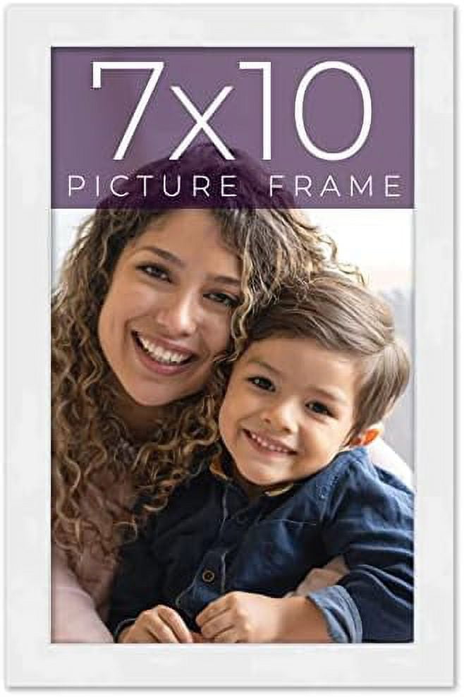 7X10 Frame White Real Wood Picture Frame Width 0.75 Inches Interior
