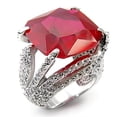 thumbnail image 1 of Sterling Silver Ring Synthetic Ruby 7X251 for Women Style Rhodium, 1 of 1