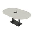 thumbnail image 1 of 7X4 Racetrack Shaped Conference Table Power And Data Square Metal Base, 1 of 7