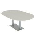 thumbnail image 1 of 7X4 Racetrack Shaped Conference Table Power And Data Square Metal Base, 1 of 5