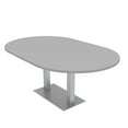 thumbnail image 1 of 7X4 Racetrack Shaped Conference Table Power And Data Square Metal Base, 1 of 5