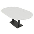 thumbnail image 1 of 7X4 Racetrack Shaped Conference Table Power And Data Square Metal Base, 1 of 5