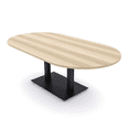 thumbnail image 1 of 7X4 Racetrack Shaped Conference Table Power And Data Square Metal Base, 1 of 5