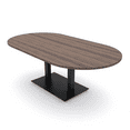 thumbnail image 1 of 7X4 Racetrack Shaped Conference Table Power And Data Square Metal Base, 1 of 5