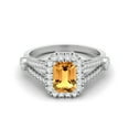 thumbnail image 1 of 7X5 MM Octagon Shape Citrine 925 Sterling Silver Solitaire Split Shank Valentines Day Gifts Ring, 1 of 3