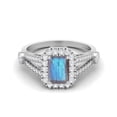 thumbnail image 1 of 7X5 MM Octagon Shape Labradorite 925 Sterling Silver Solitaire Split Shank Mother's Day Gift Ring, 1 of 3