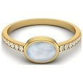 thumbnail image 1 of 7X5 MM Oval Cut Moonstone 925 Sterling Silver Gold Vermeil Solitaire Women Proposal Ring, 1 of 3