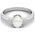 thumbnail image 1 of 7X5 MM Oval Shape Pearl Gemstone Solitaire Mother's Day Gift Rings For Women 925 Sterling Silver Promise Rings, 1 of 3