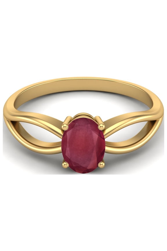 7X5 MM Oval Shape Ruby Glass Filled 925 Sterling Silver Gold Vermeil July Birthstone Solitaire Celtic Ring