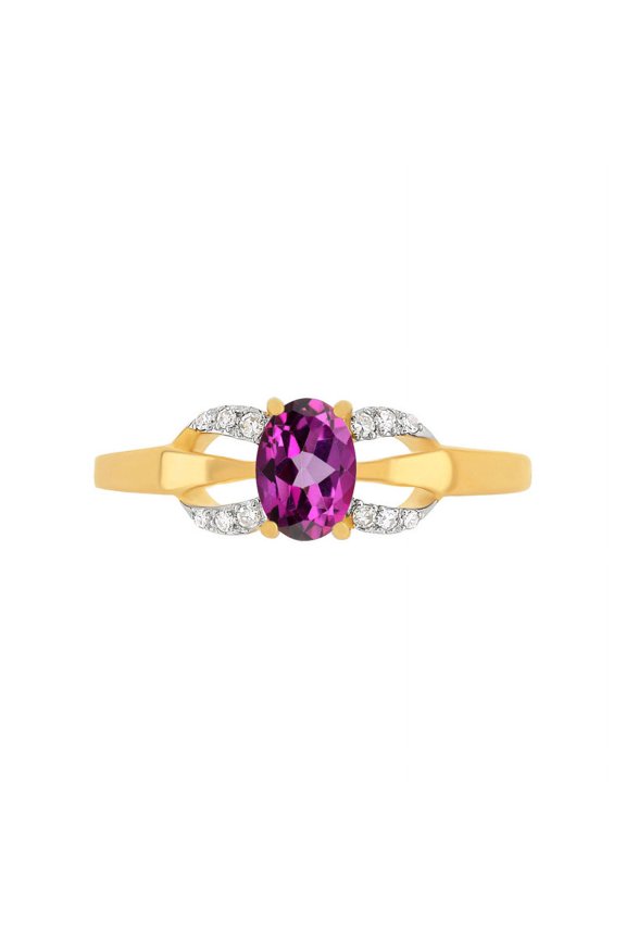 7X5 Mm Natural Rhodolite Garnet Gemstone 925 Sterling Silver Gold Plated With White Rhodium Silver Ring