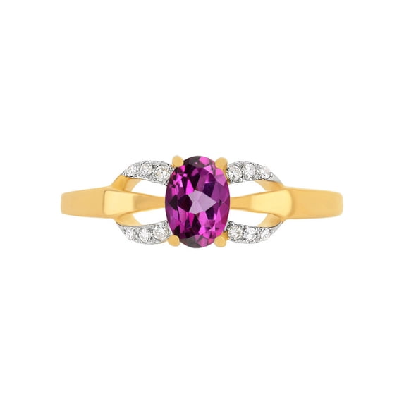 7X5 Mm Natural Rhodolite Garnet Gemstone 925 Sterling Silver Gold Plated With White Rhodium Silver Ring
