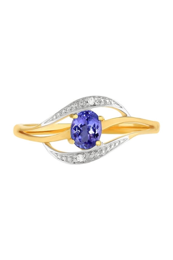 7X5 Mm Natural Tanzanite December Birthstone Tanzanite Gemstone Gold Plated 925 Sterling Silver Ring For Women