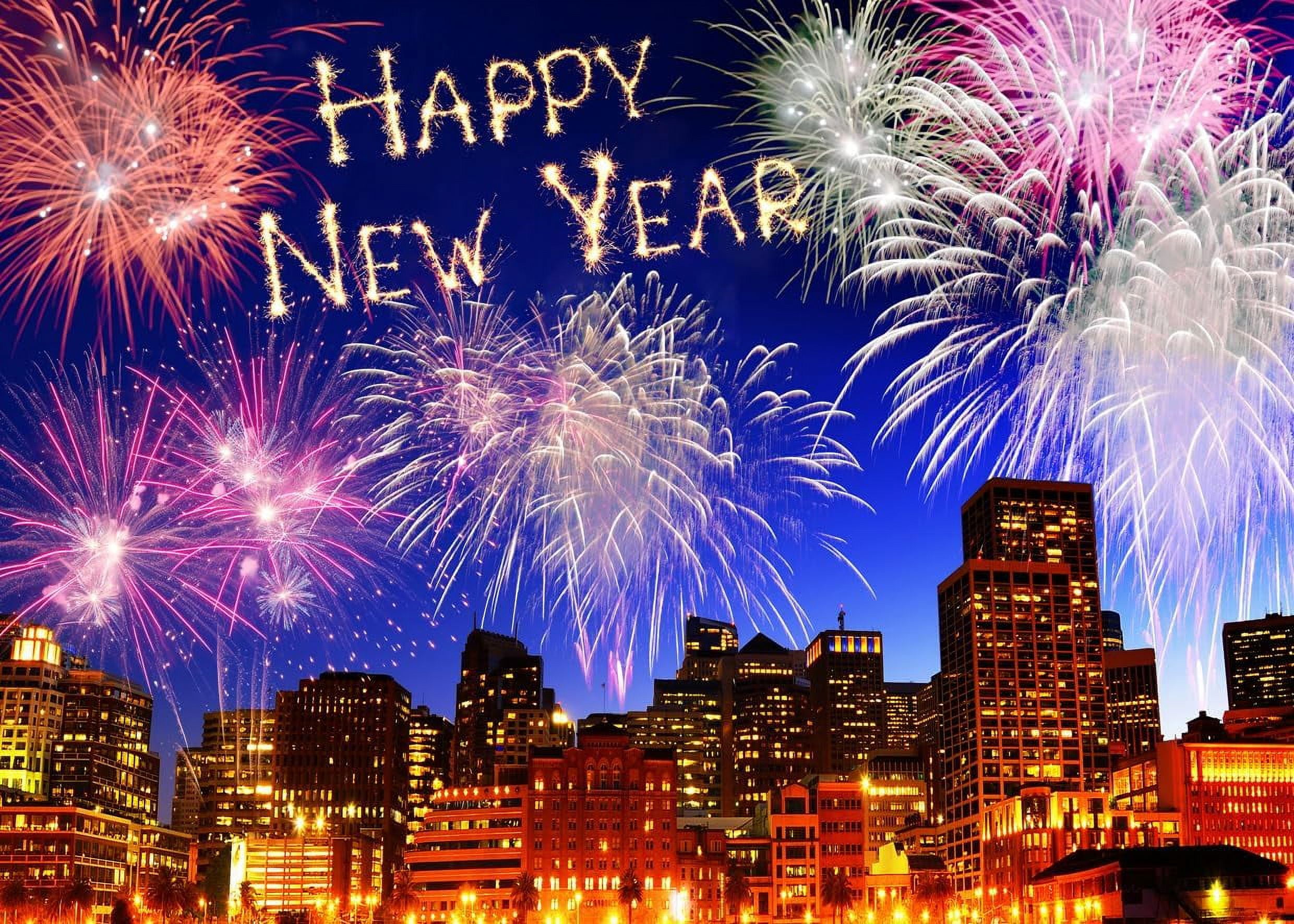 7X5FT Happy New Year 2024 Photography Backdrop New Year's Eve Night