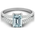 thumbnail image 1 of Mooneye 7X5mm Emerald Cut Blue Topaz 925 Sterling Silver Solitaire Women Gifts Ring, 1 of 6