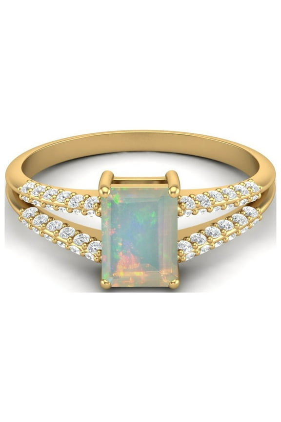 7X5MM Opal 925 Sterling Sterling Silver Gold Vermeil Solitaire Women Mother's Day Gift Rings