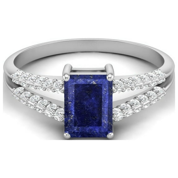 7X5MM Lapis Gemstone 925 Sterling Sterling Silver Solitaire Women Valentines Day Gifts Ring