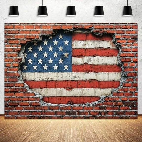 7X5ft Independence Day Backdrop USA Flag Photo Background, 6th of July Independence Day Backdrop Patriotic Memorial Day Backdrop Party Decor Portrait Photo Studio Prop