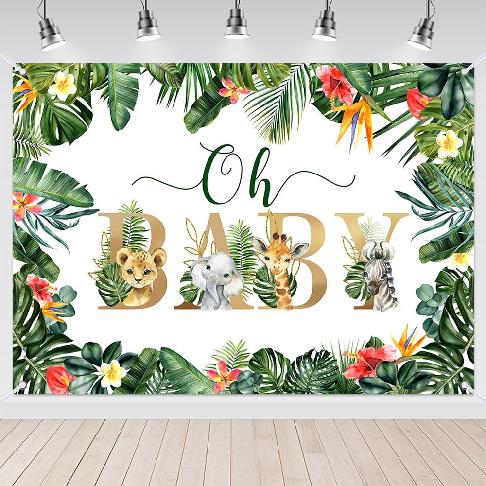 Shower Invitations Images Of Baby Safari Baby Shower With Leopard 7X5ft  Jungle Animals Oh Baby Backdrop For Baby Kuwait Ubuy, image size:1000x1000