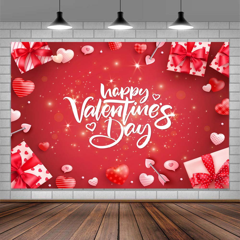 7X5ft Valentine's Day Photography Backdrops, Red Love Heart Valentine's ...
