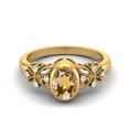 thumbnail image 1 of 7X5mm Oval Shape Citrine 925 Sterling Silver Gold Vermeil Celtic Shank Solitaire Mother's Day Gift Ring, 1 of 4