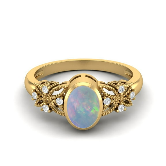 Mooneye 7X5mm Oval Opal 925 Sterling Silver Gold Vermeil Celtic Shank Solitaire Women Valentine Ring