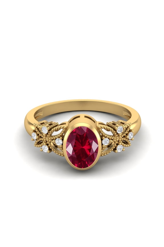 7X5mm Oval Shape Ruby Glass Field 925 Sterling Silver Gold Vermeil Celtic Shank Solitaire Valentines Day Gifts Ring