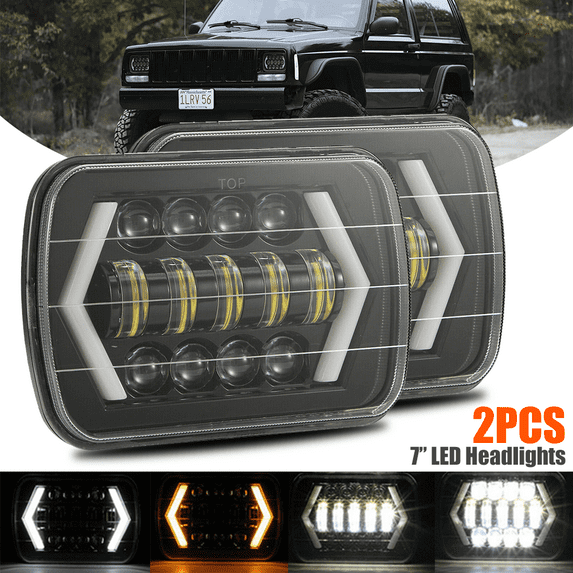 2PCS 180W 7x6" 5x7'' LED Headlights High/Low DRL For Toyota 1982-1995 Pickup Tacoma Hardbody