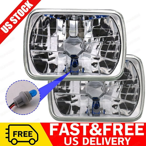 7X6 Glass Lens Headlight Glass Conversion 5x7 Kit to H4/9003 Bulb Type Housing