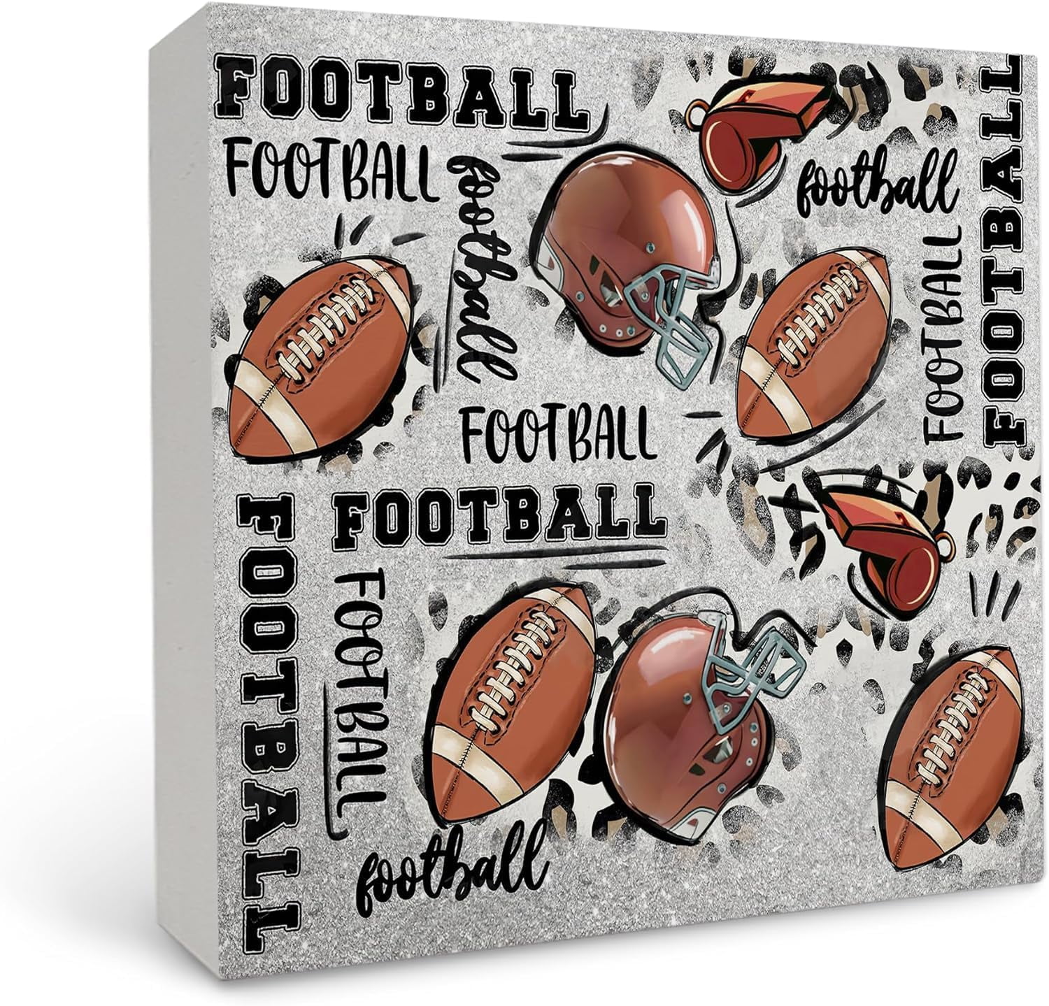 Sport Themed Wall Decor, Football Wood Sign (3.5