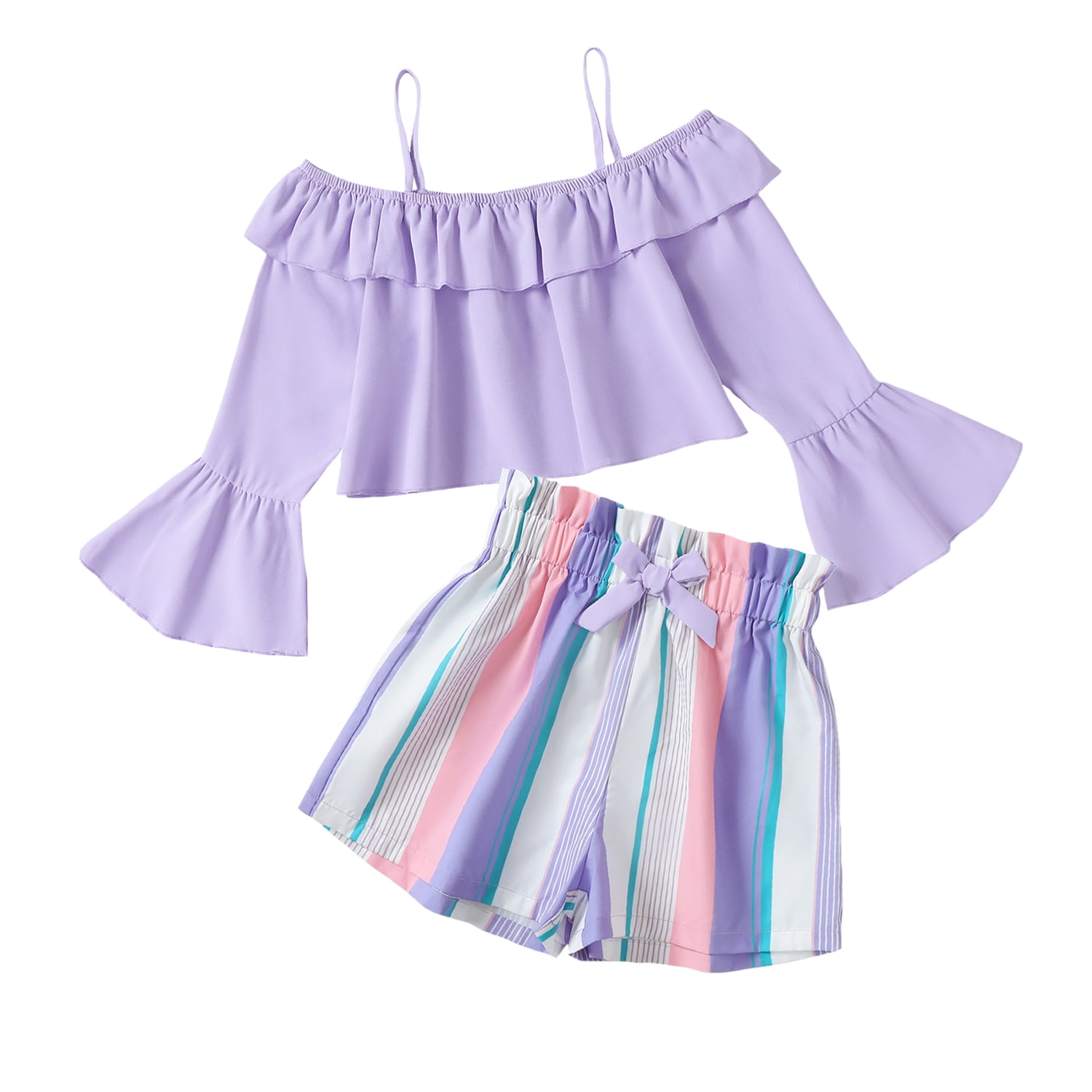 Mauve Shoulder Ruffle Short Set Mauve Shoulder Ruffle Short Set